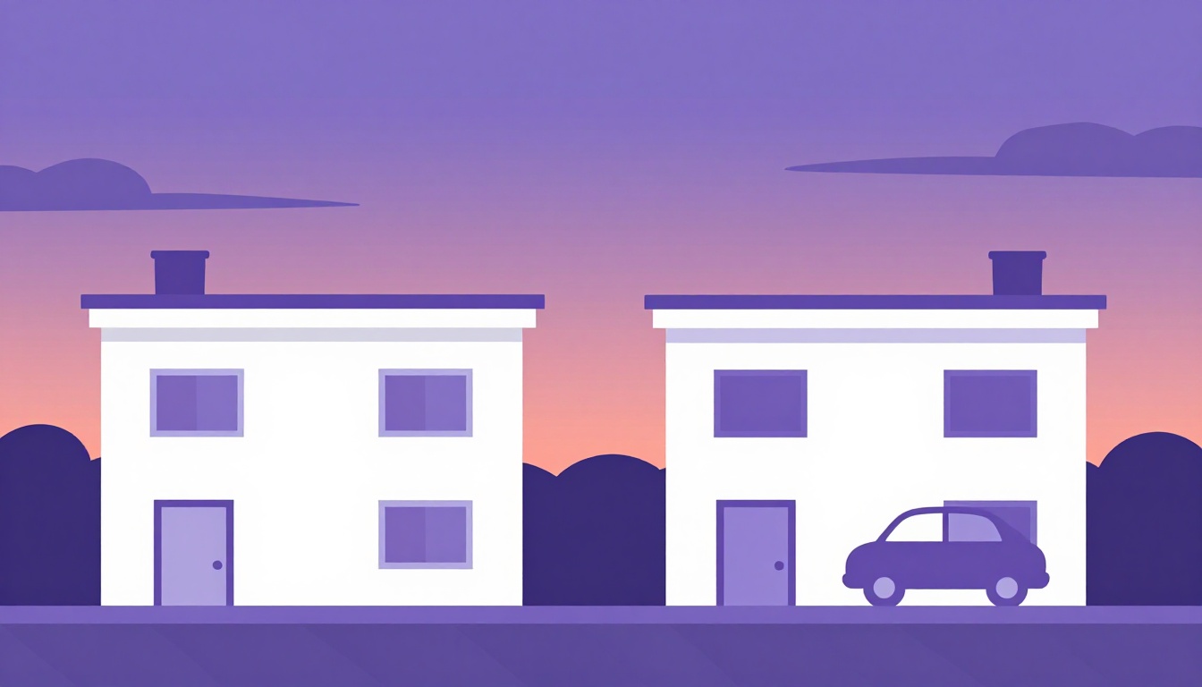 sunrise turning to sunset over rooftops representing morning, afternoon, and evening greetings