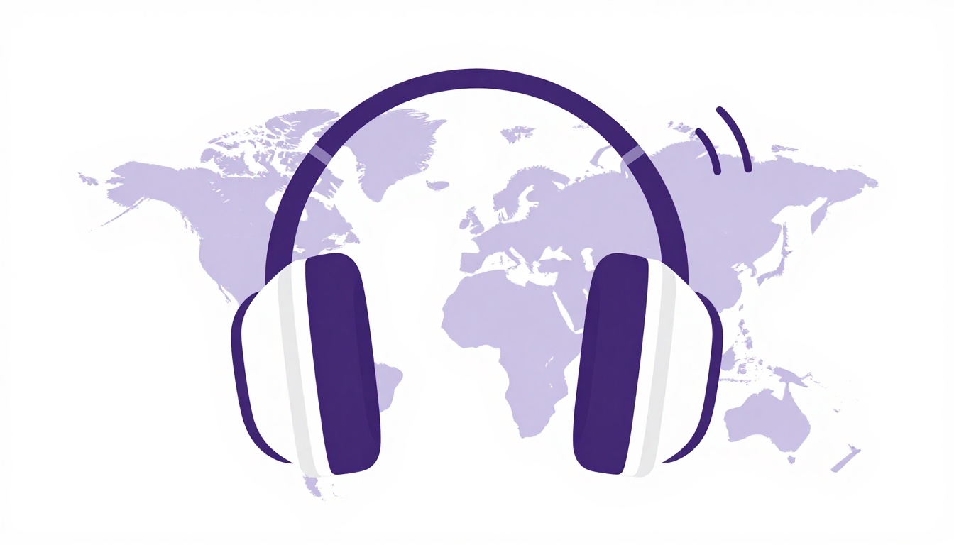 A pair of headphones resting on top of an outline map of Brazil