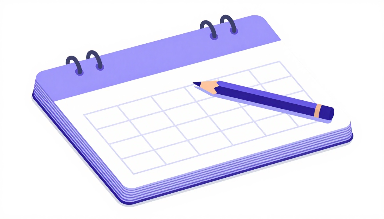 A stack of flashcards next to an open weekly planner calendar