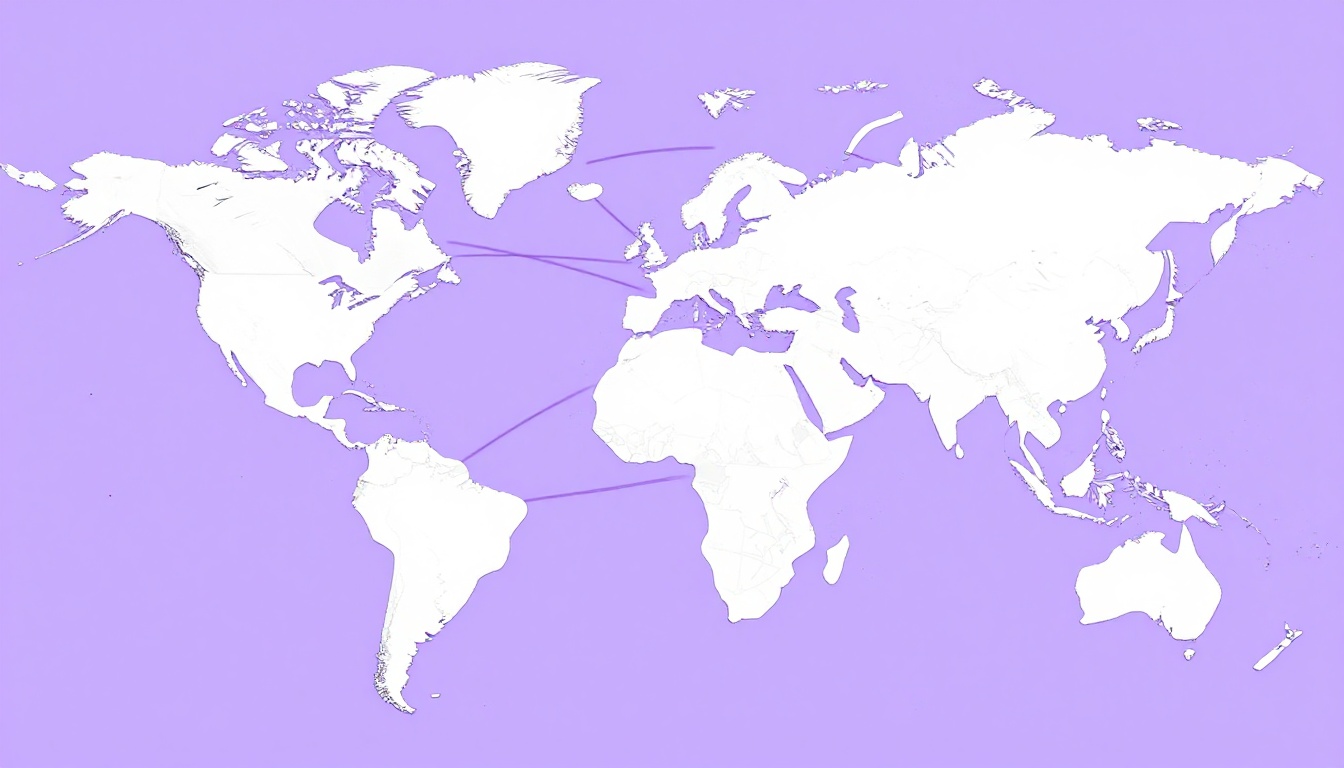 a stylized world map highlighting Portuguese-speaking countries across South America, Europe, and Africa