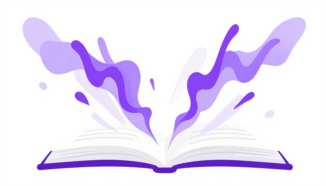 Ondas sonoras coloridas saindo de um livro aberto, representando a diferença entre a escrita e o som real das palavras