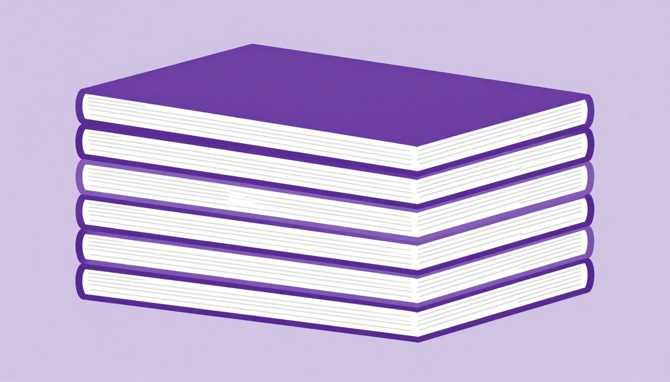 Uma pilha organizada de livros pequenos em cores diferentes, representando níveis crescentes de dificuldade de leitura