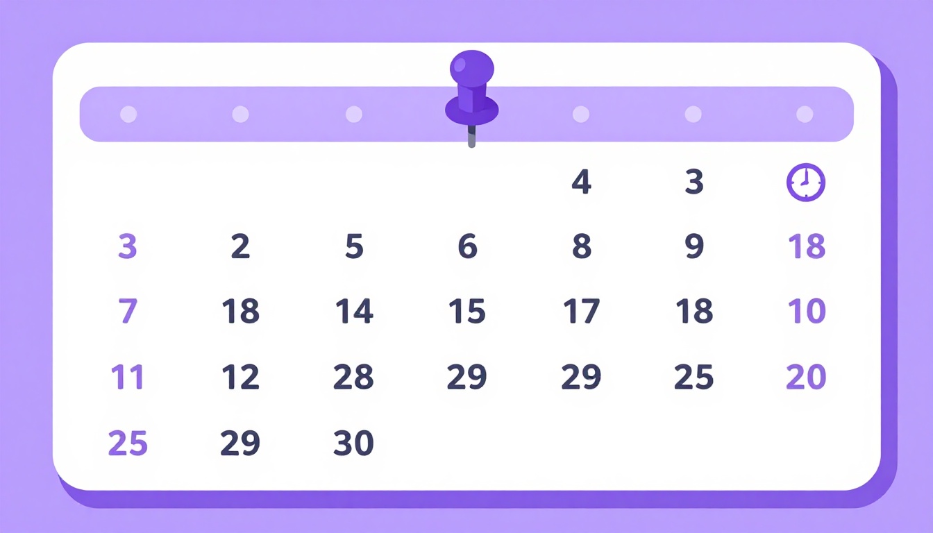Calendário com um pin marcando a data para ilustrar como marcar um encontro por mensagem em inglês