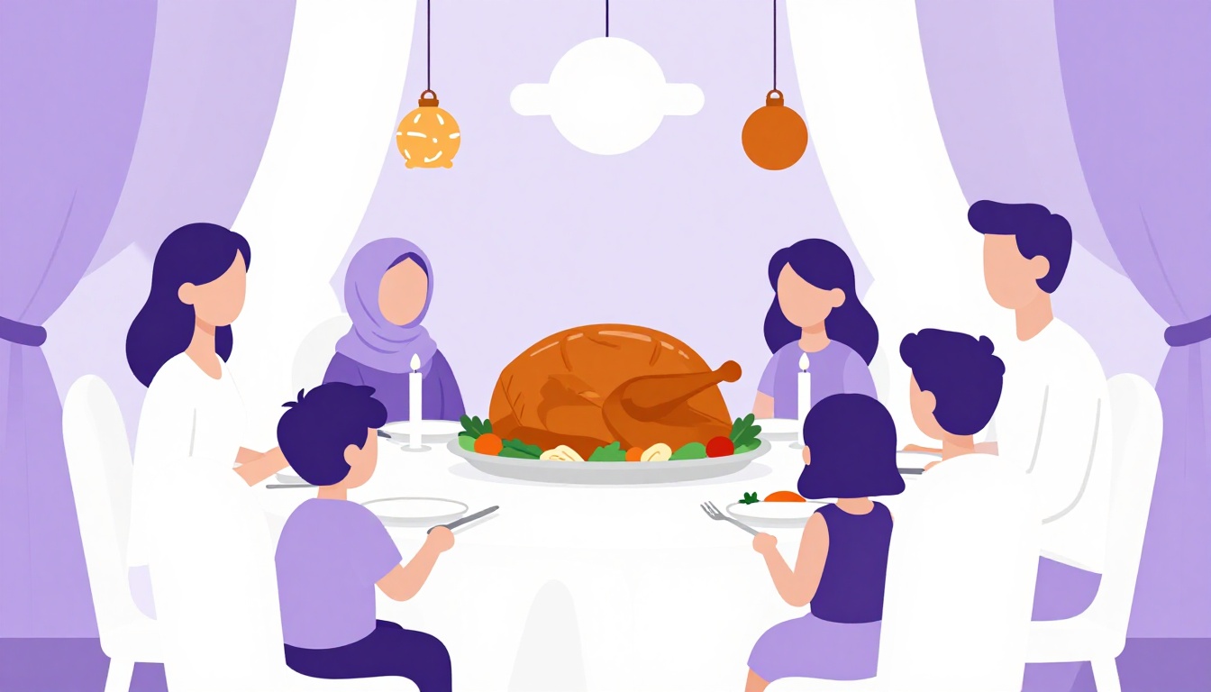 Festive holiday dinner table set with traditional dishes for a Portuguese Christmas Eve Consoada supper