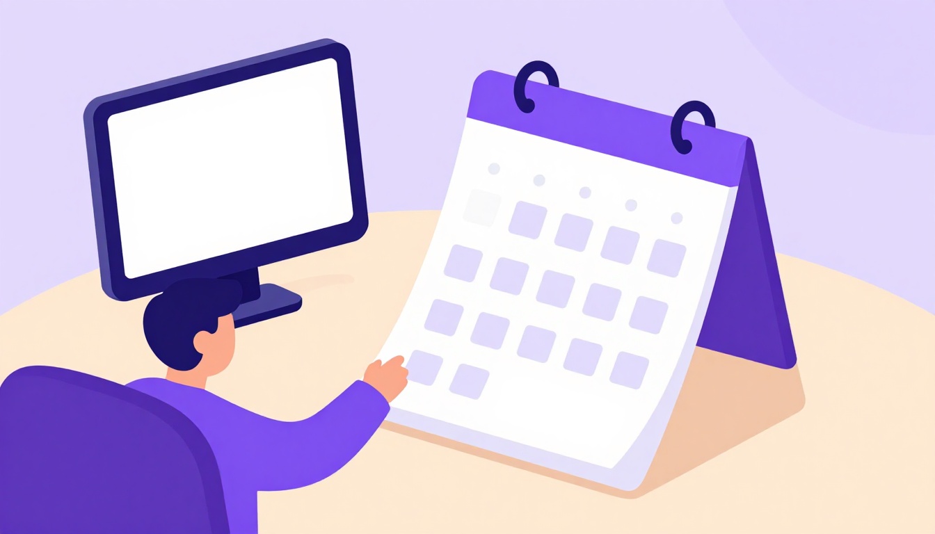 A phone glowing beside an open paper calendar, checking a date in Portuguese