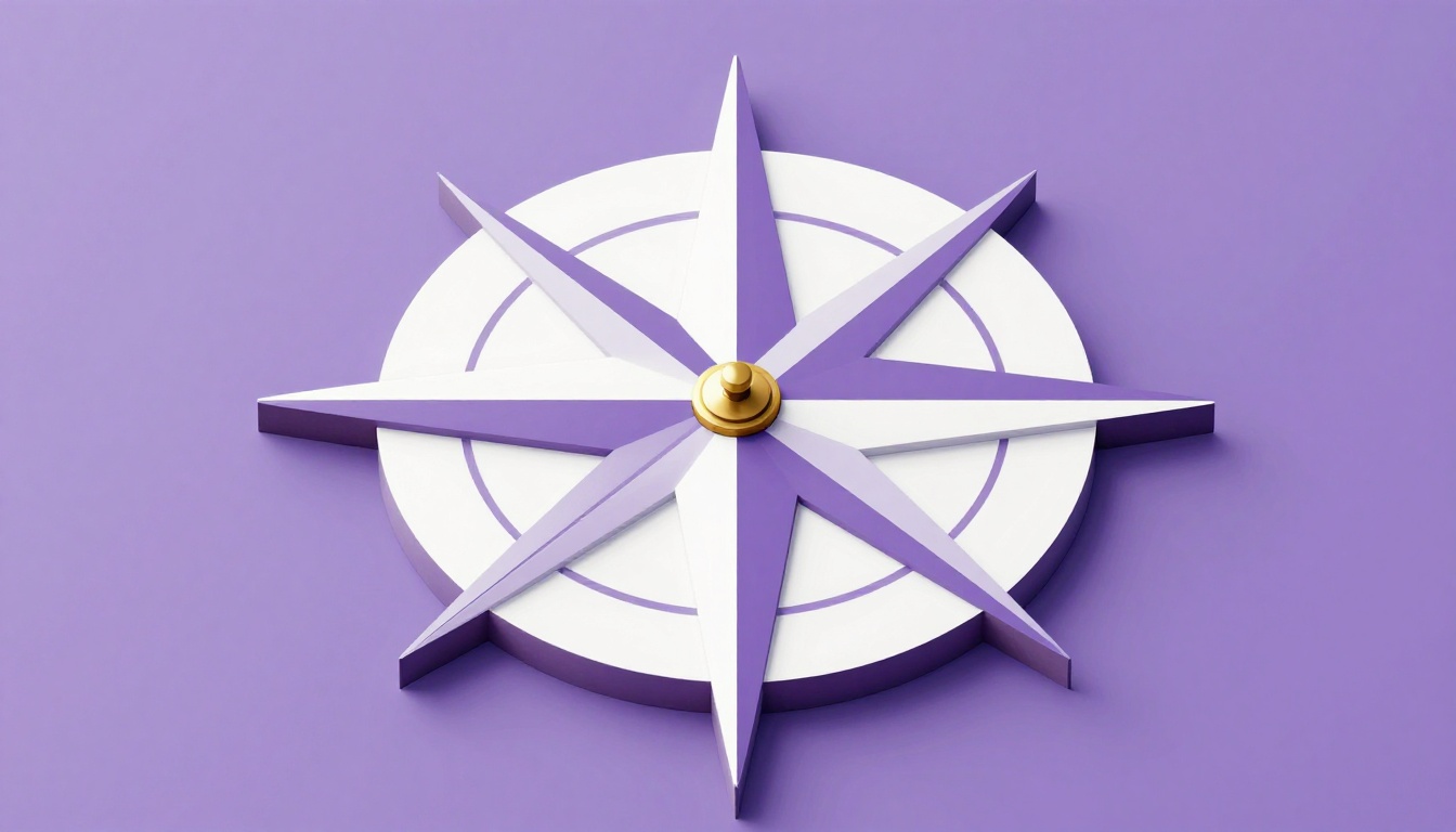 A compass rose, representing the flipped seasons between the Northern and Southern Hemisphere