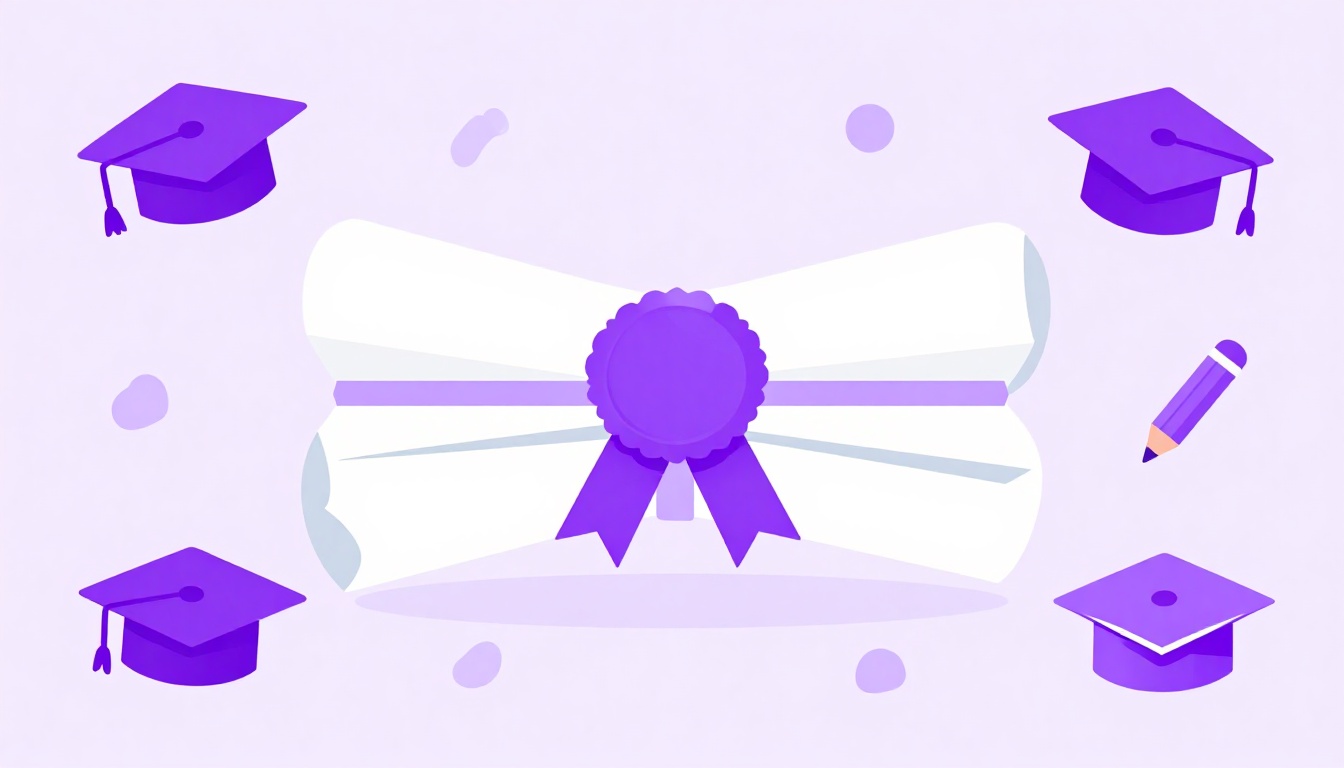 Certificado con forma de diploma y una cinta representando los distintos exámenes oficiales de inglés