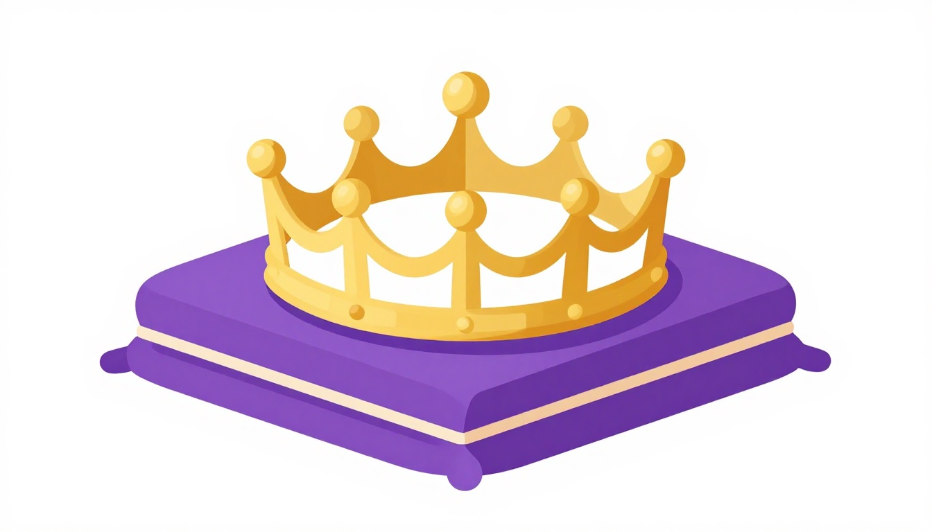 Coroa dourada sobre uma almofada de veludo roxo, representando a família real britânica e seu uso incomum de sobrenome