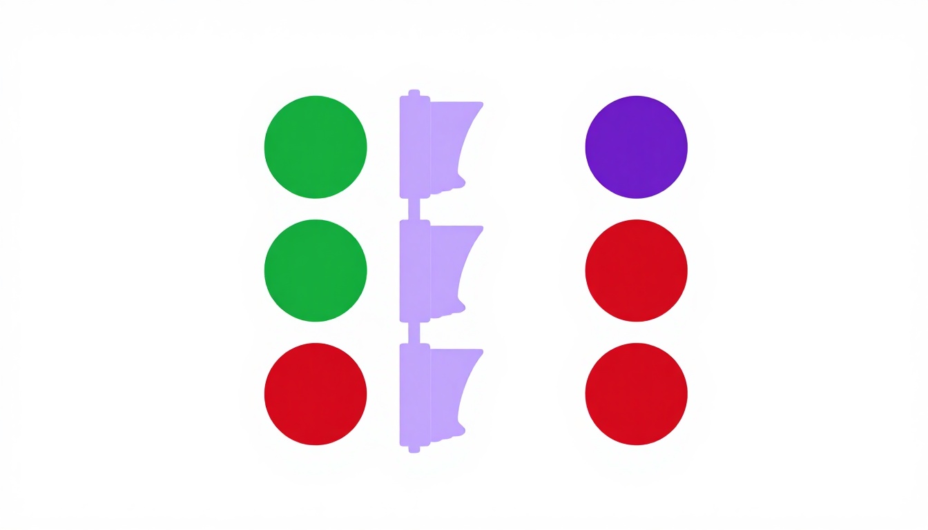 semáforo verde e vermelho ilustrando expressões com cores em inglês