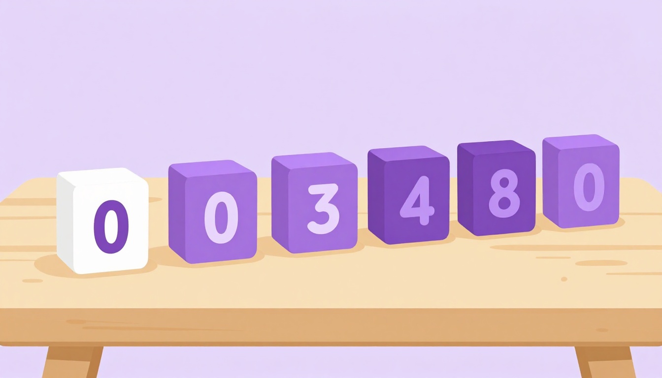 counting blocks numbered zero to ten lined up on a wooden table for learning numbers in portuguese