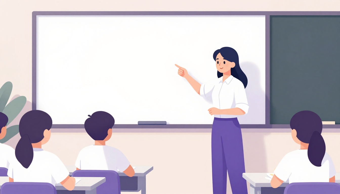 professor explicando conteúdo para alunos em sala de aula, cena de pessoas da escola em inglês