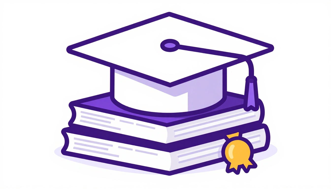 Capelo de formatura sobre uma pilha de livros representando o ranking de proficiência em inglês