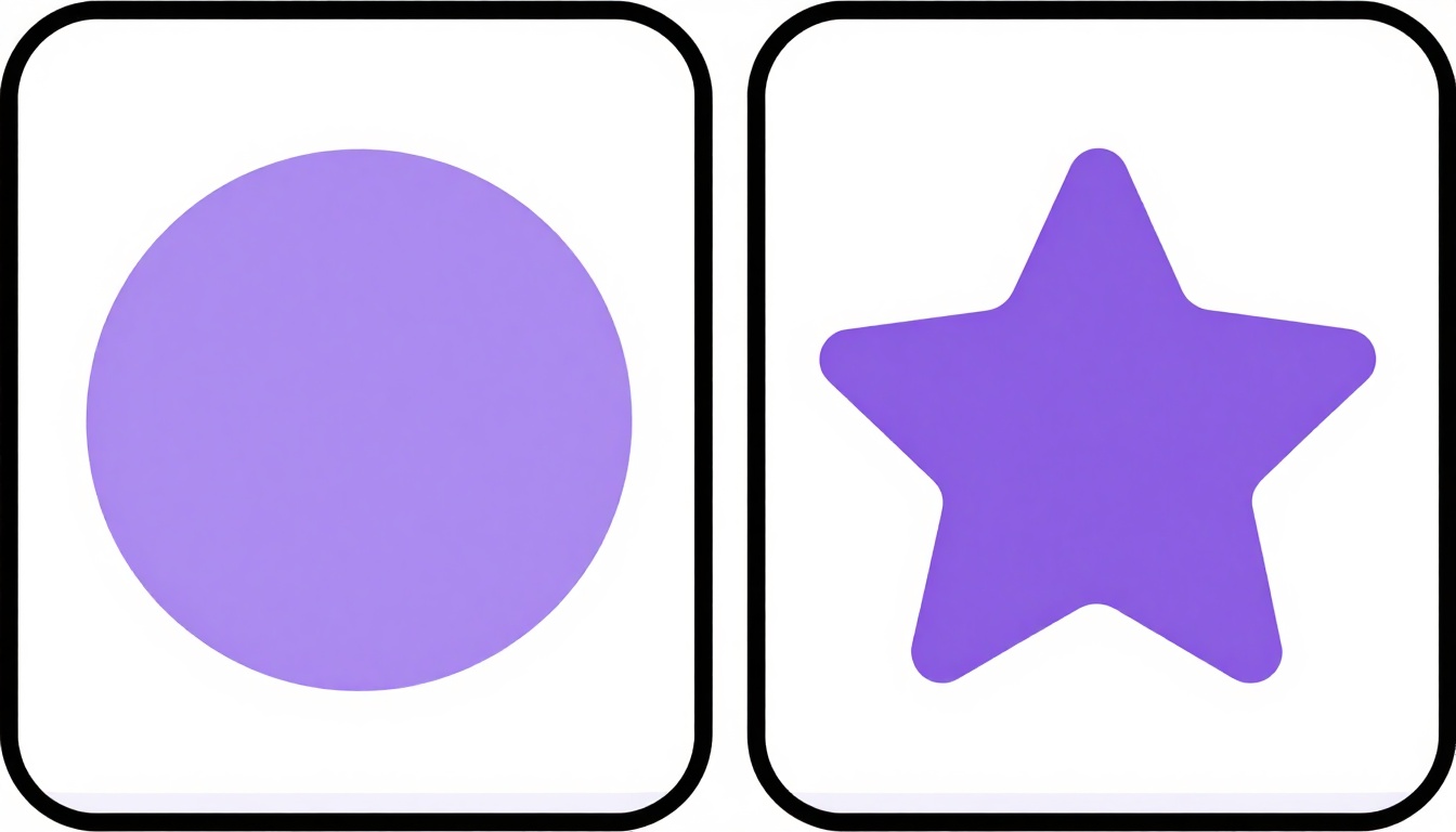 Dos objetos idénticos por fuera pero con contenidos distintos dentro, como cajas gemelas, representando palabras que suenan igual pero significan cosas distintas, estilo vector blanco y morado