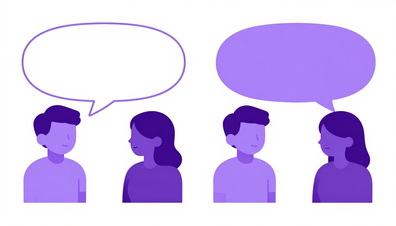 Uma pilha de flashcards ao lado de duas pessoas conversando representando prática ativa versus revisão passiva