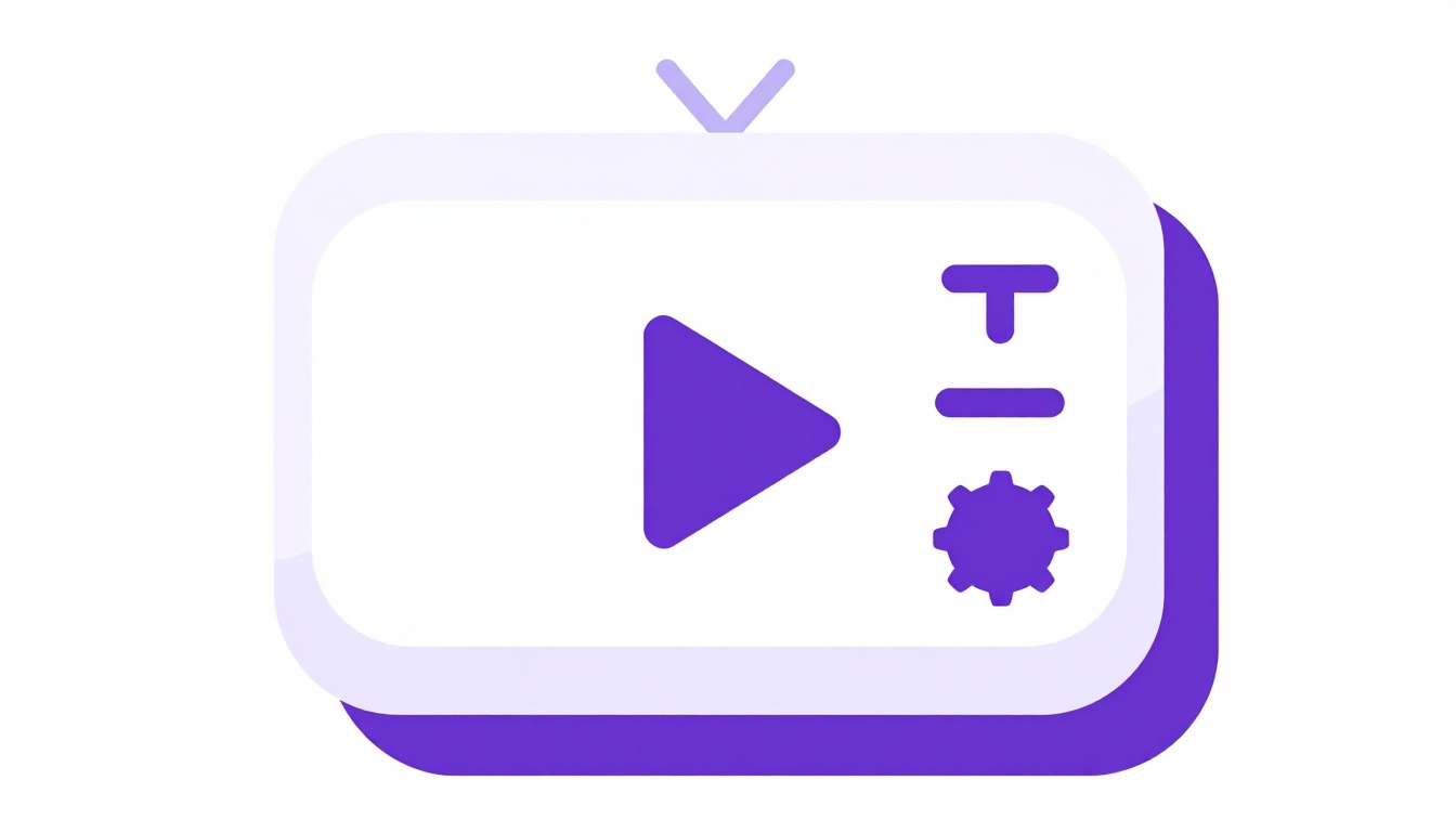 Pantalla con botón de reproducción e icono de ajustes de audio y subtítulos