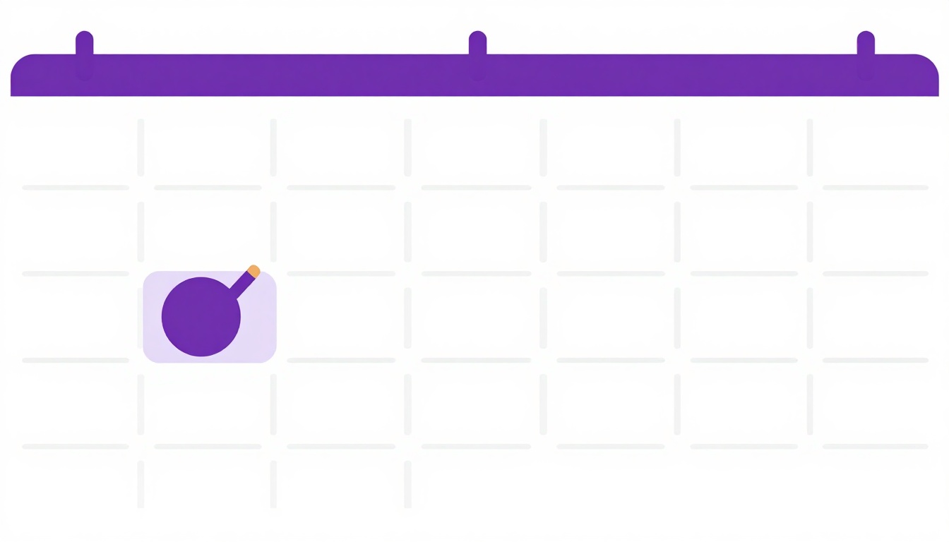 Calendario con un solo día resaltado para explicar la preposición on con días y fechas en inglés