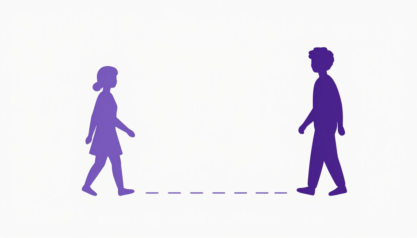 Dois caminhos que partem do mesmo ponto, um curto e direto, outro longo e sinuoso, representando os diferentes ritmos possíveis até a fluência em inglês