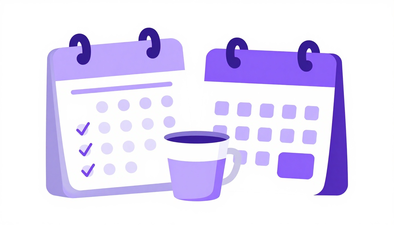 Caderno de estudos ao lado de um calendário com marcos de progresso