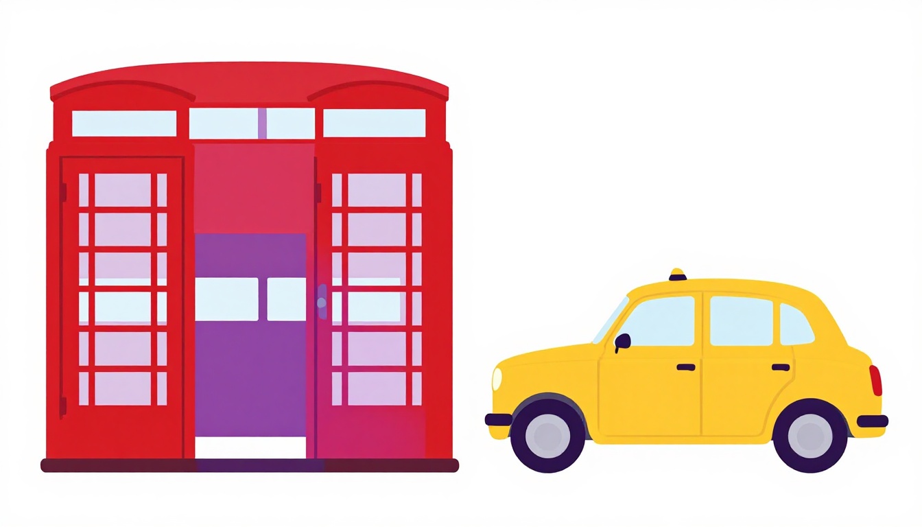 Comparação visual entre bandeira britânica e americana representando diferenças de sotaque em séries em inglês