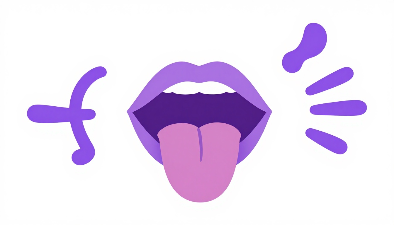 Boca abierta con ondas de sonido y símbolos abstractos para practicar la pronunciación y la fonología inglesa en voz alta
