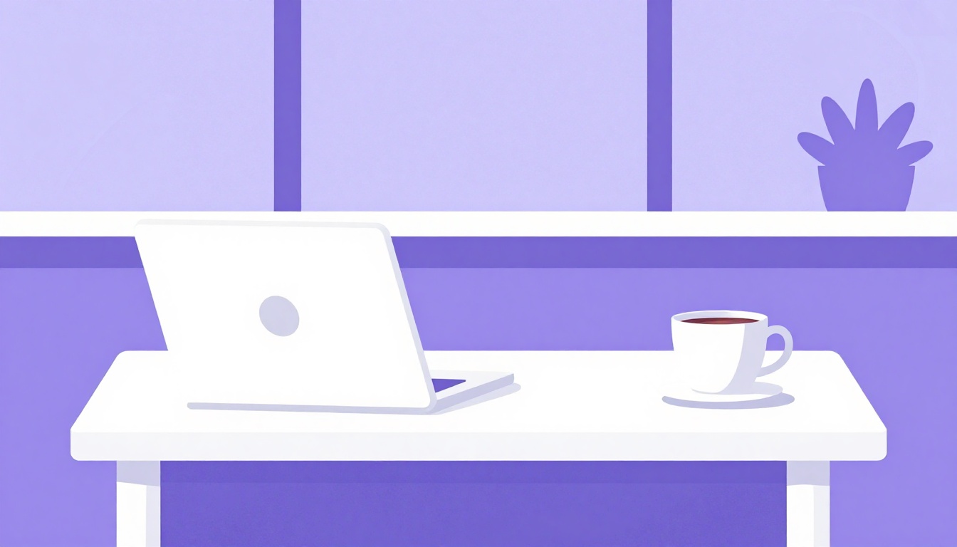 Portátil cerrado sobre una mesa de cocina junto a una taza de té, imagen sobre desconectar del trabajo remoto