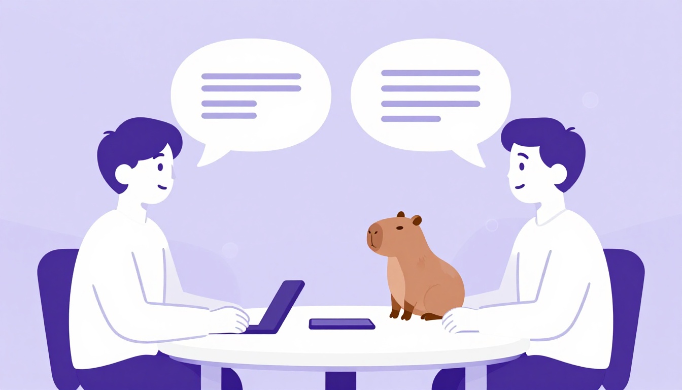 Persona conversando en inglés practicando vocabulario B2 con la app Comigo