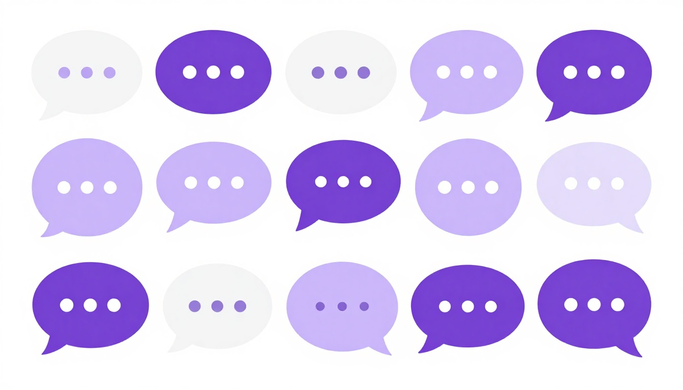 A row of speech bubbles showing different Portuguese words that mean yes, including claro and com certeza